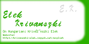 elek krivanszki business card